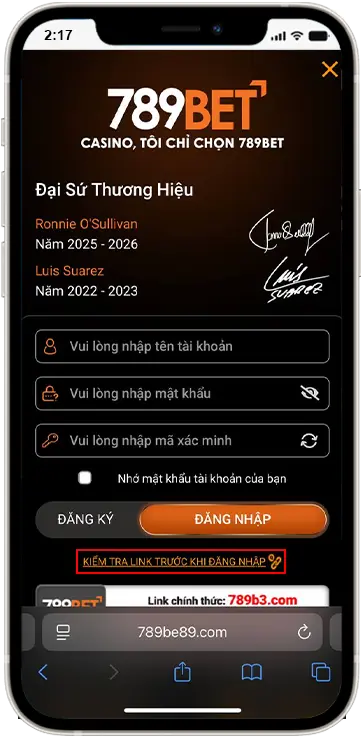 Tại giao diện đăng nhập bấm vào mục CHECKLINK
